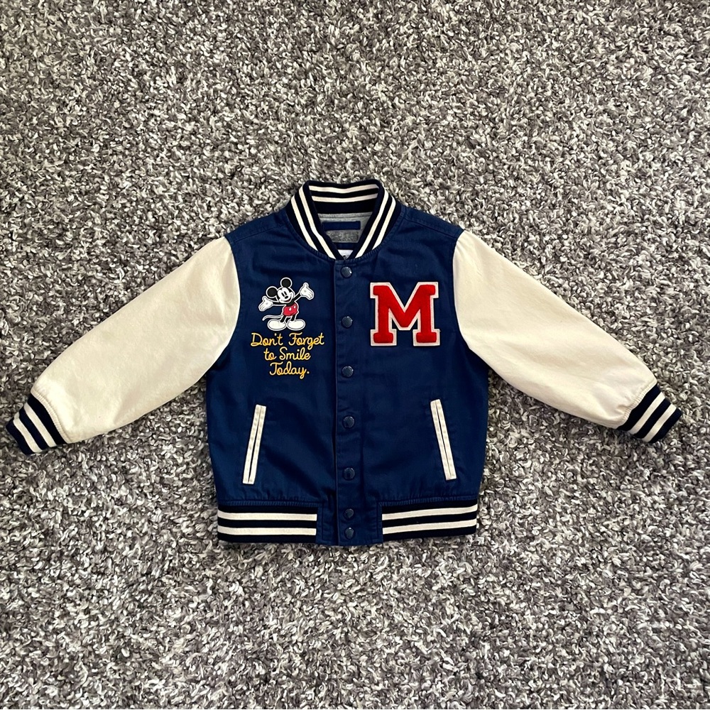 2/$50 GAP Mickey Mouse Cotton Varsity Jacket